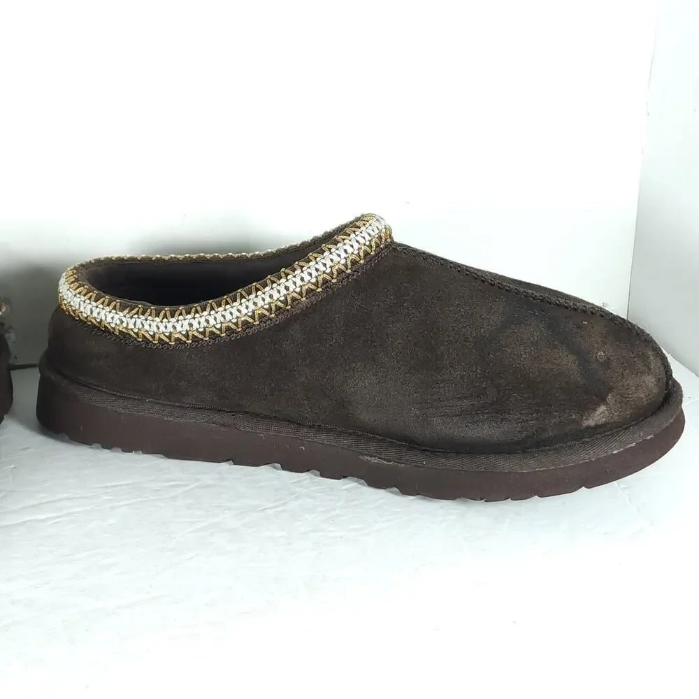 UGG Men's Tasman II US 8 Dusted Cocoa Suede Sheepskin Lined Slippers Shoes